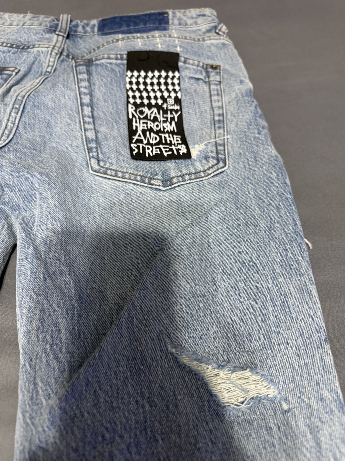 Ksubi Van Winkle Skinny Jeans Blue Size 29 with Logo Button Fly