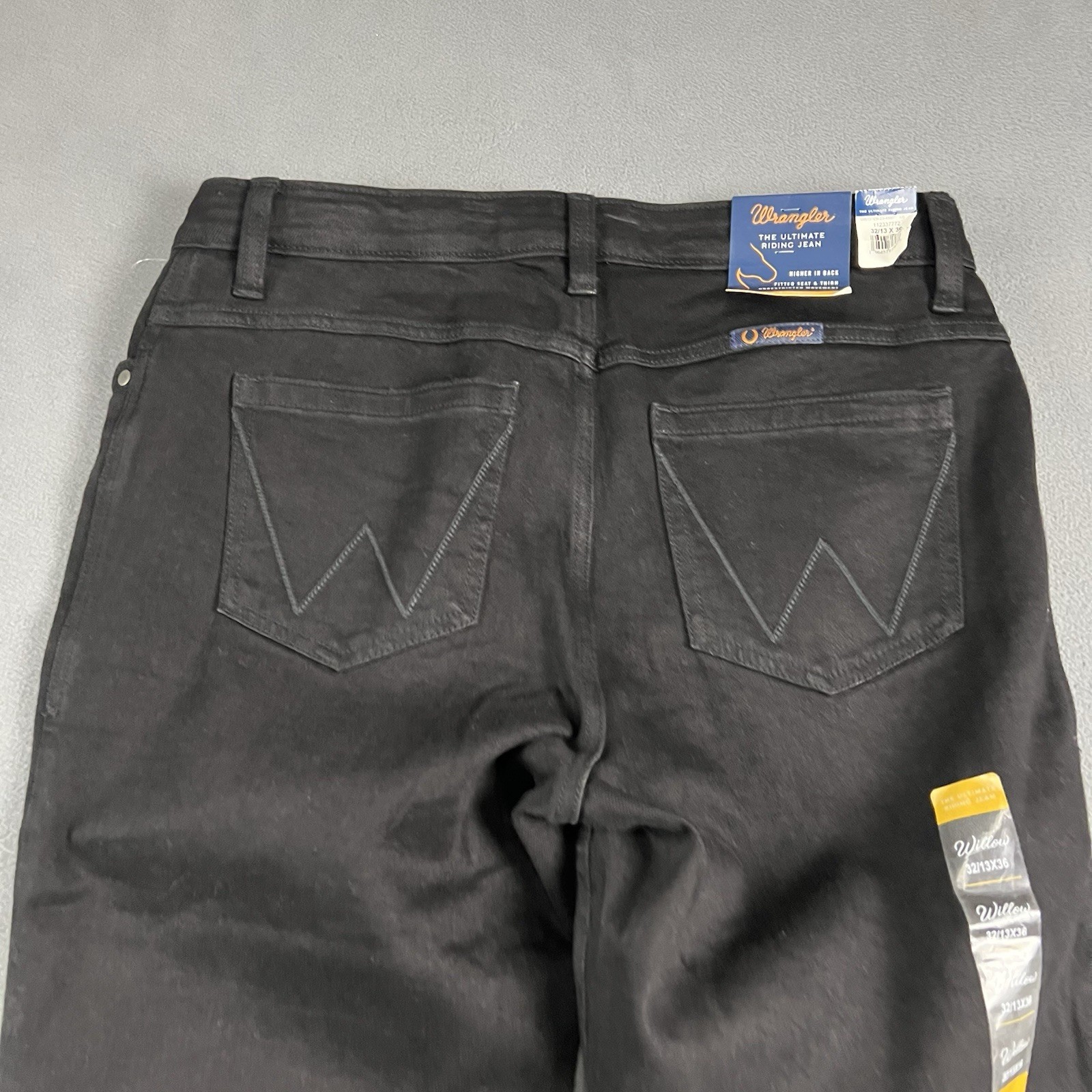 Wrangler Willow Jeans Womens 32X36 Black Willow Ultimate Riding Western Rodeo
