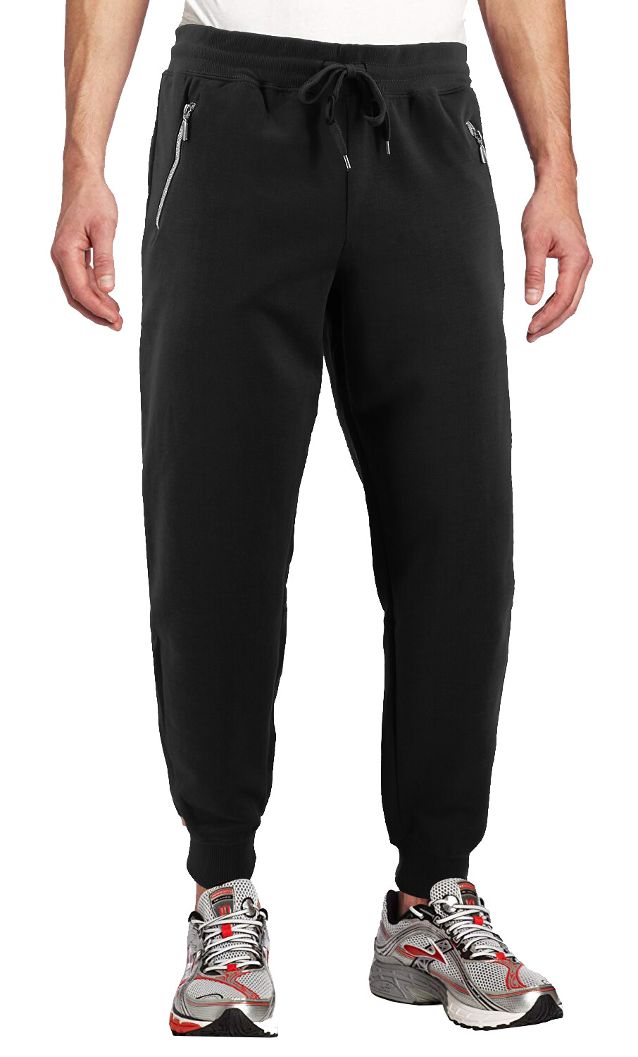 2 Pack of Men’s Athletic Slim Fit Zipper Pockets Joggers Drawstring Sweat Pants