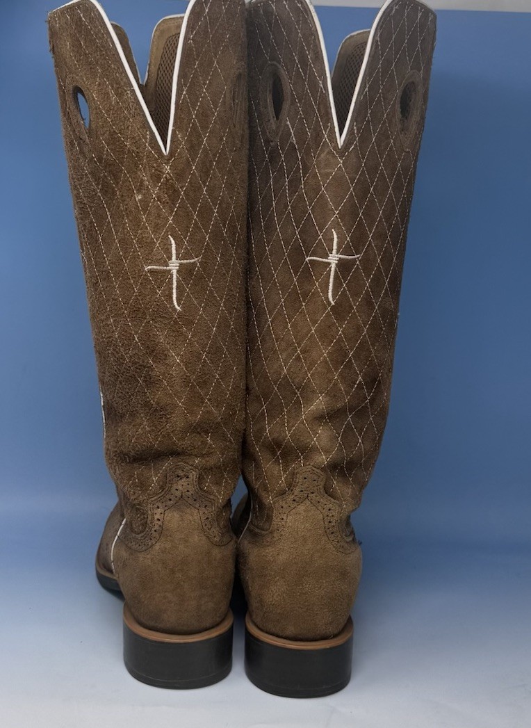 Twisted X Men’s Buckaroo Crazy Horse Taupe 18″ Western Boots MBK0021 Mens 8.5 D