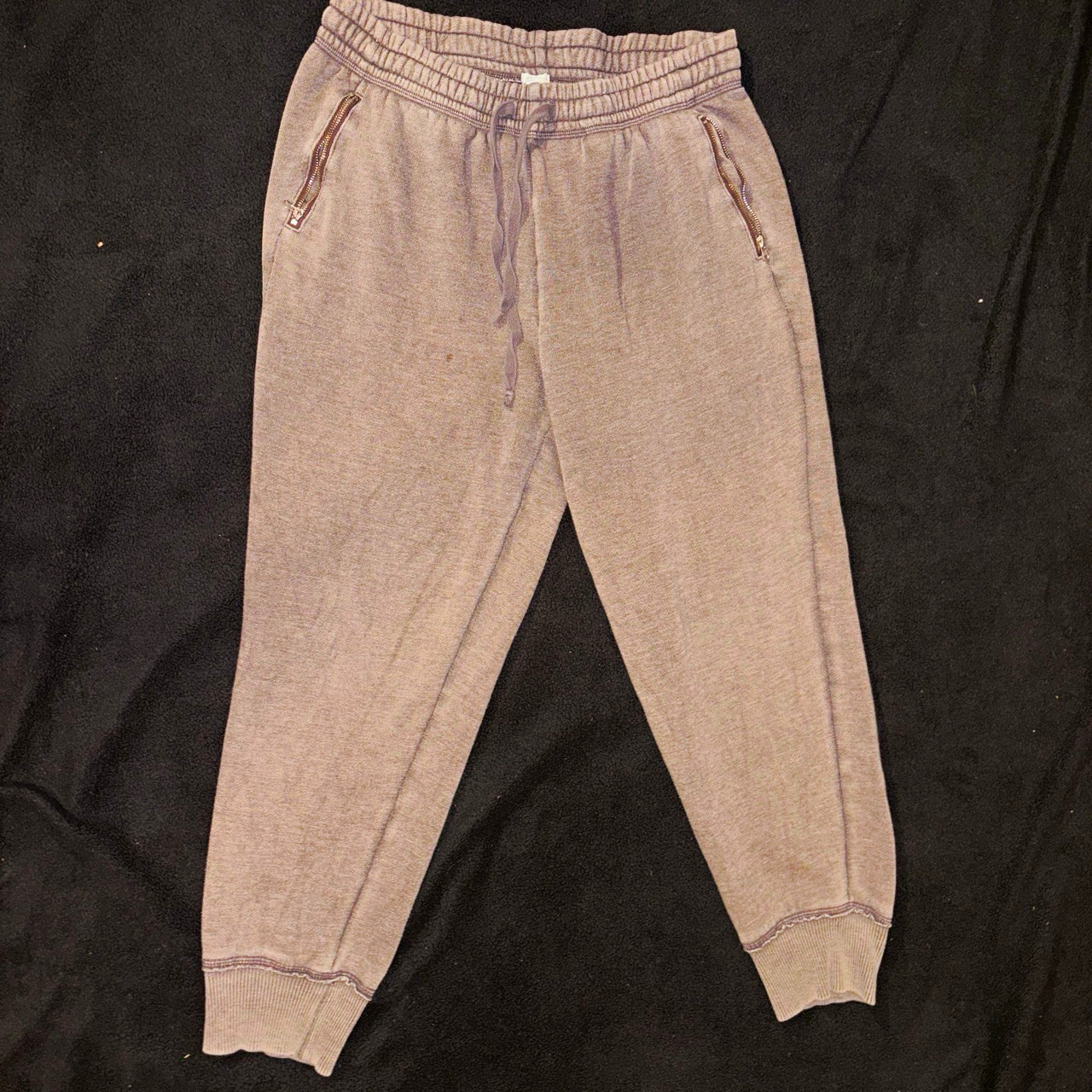 Aerie Women’s Gray Knit Jogger Pants Tapered Leg Pockets Drawstring Waist