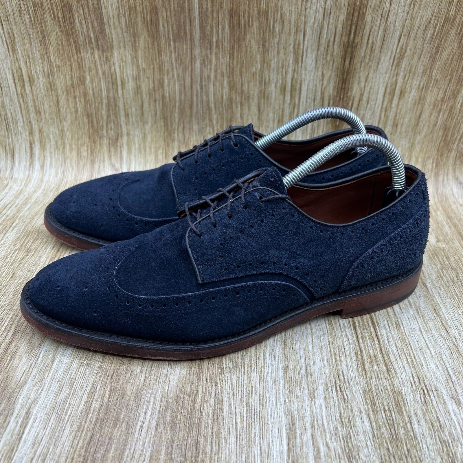 Allen Edmonds Player’s Shoe Men’s Size 9 D Navy Suede Wingtip Oxford Dress Shoes