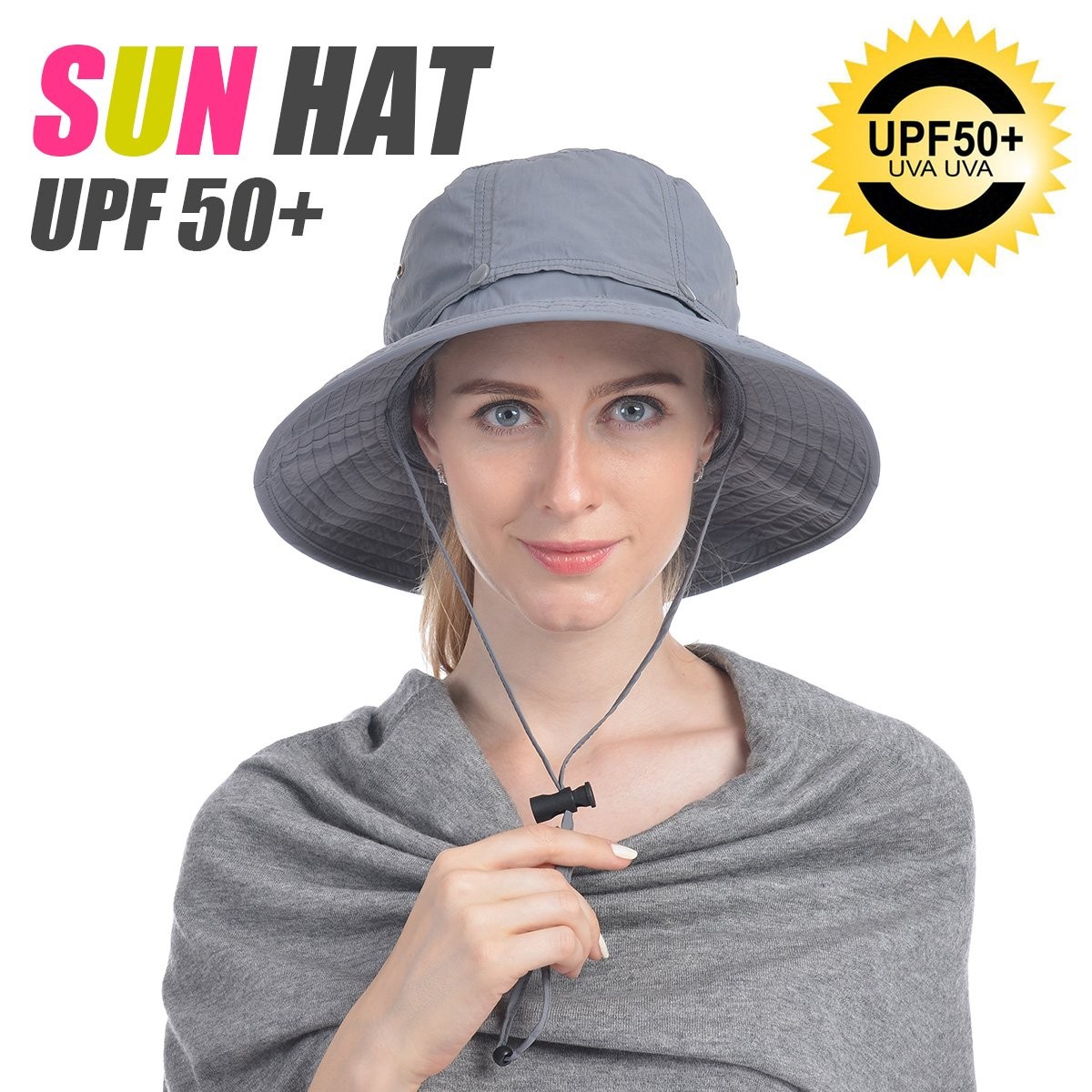 Safari Sun Bucket Hat with Hidden Net Mesh – Grey