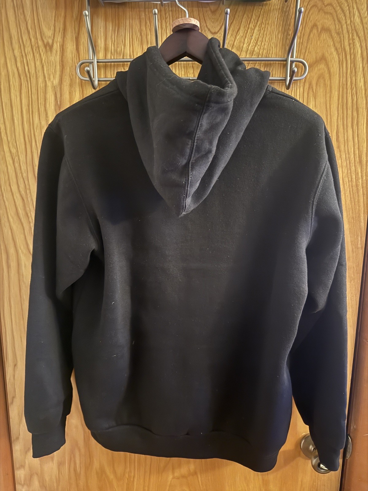 Vtg Nike Y2K Center Swoosh Check Pullover Sweatshirt Hoodie Black – Medium