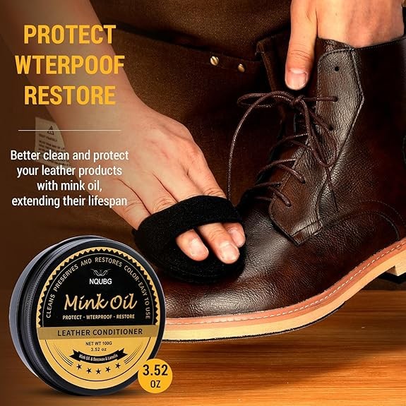 Mink Oil for Leather Boots, Boot Leather Care Kit, Leather Shoe Care Kit for