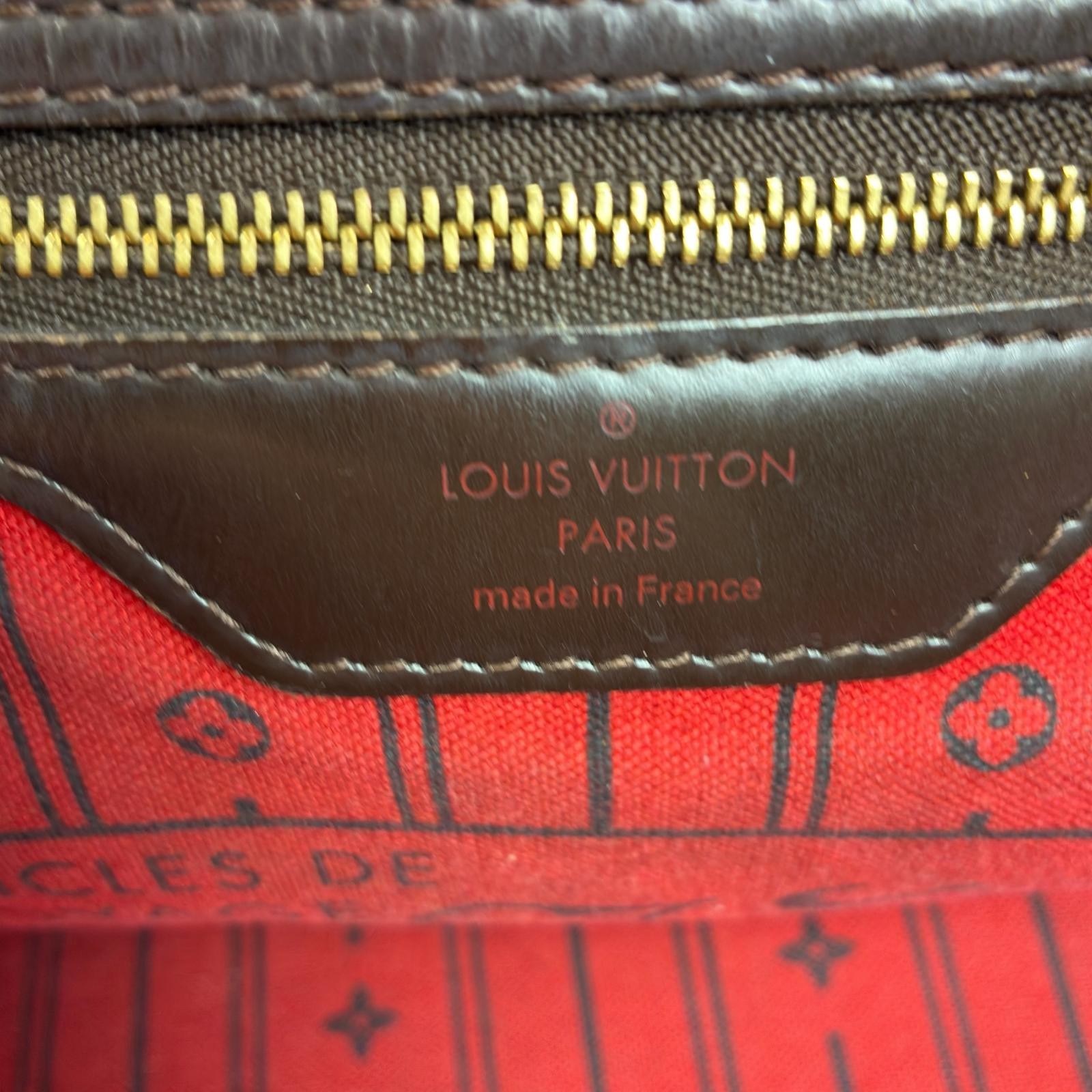 LOUIS VUITTON Neverfull MM Tote Bag N51105 Damier canvas Brown
