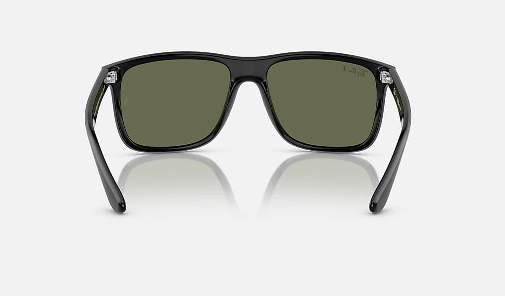 Ray-Ban Boyfriend Two Polished Black/Crystal Green Polarized 60 mm Sunglasses