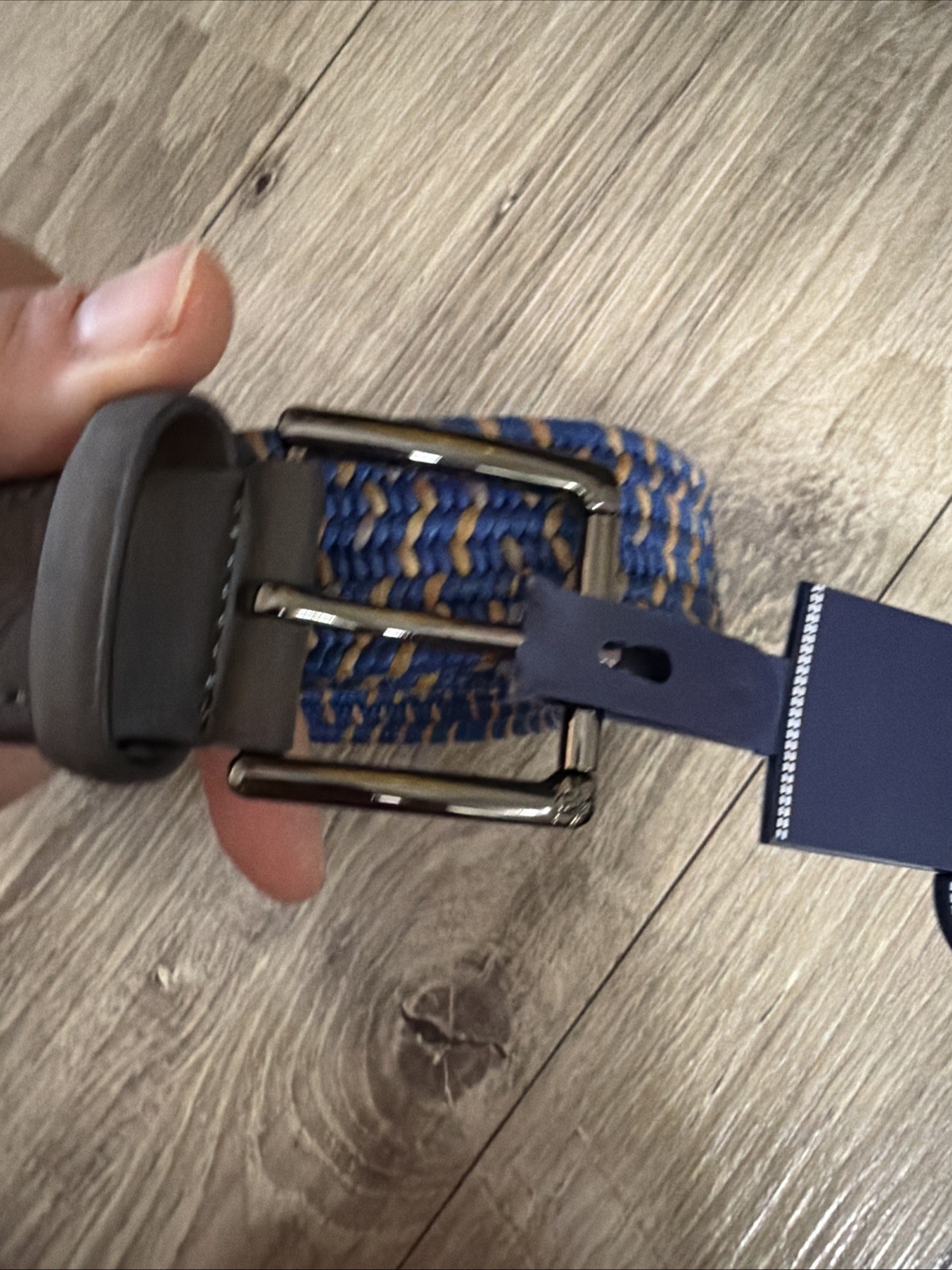 Original Penguin Elastic Fabric Woven Stretch belt Size M34-36 Blue/yellow