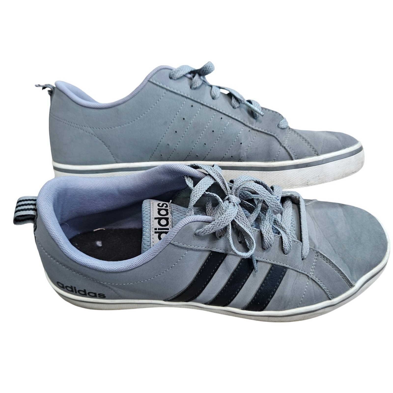 Adidas VS Pace Mens Grey Black Low Top Casual Skate Sneakers Size 10.5 Classic