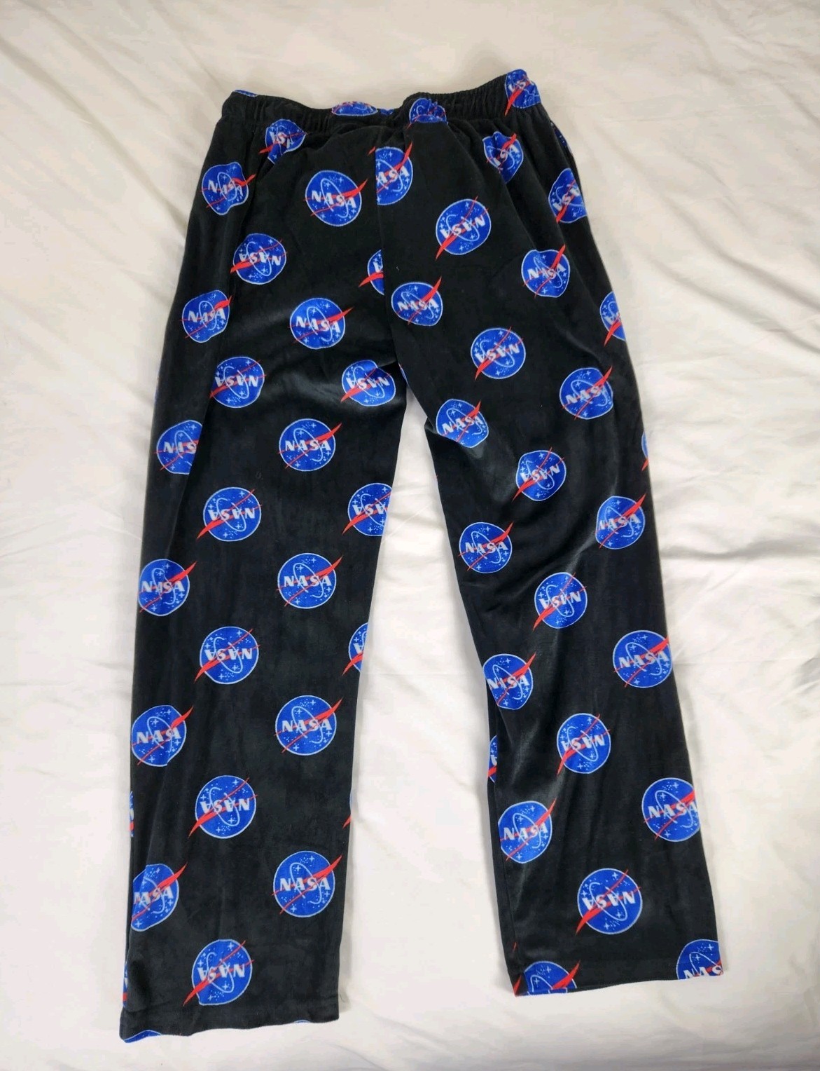 ADTN Pants M Men’s Black NASA Logo Fleece Pajama Lounge Pants