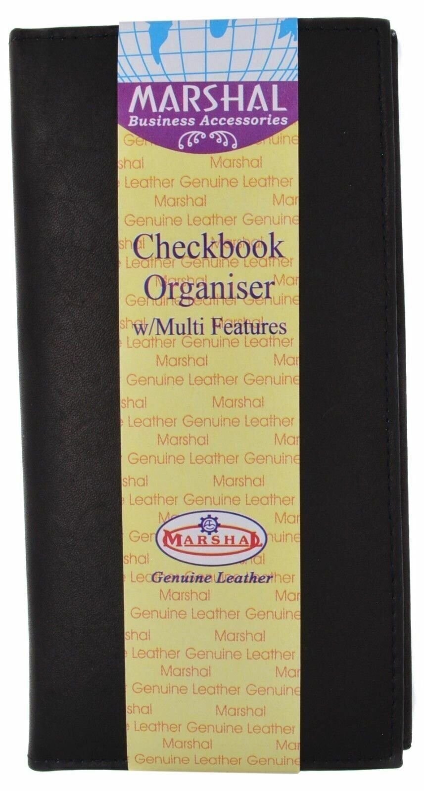 Genuine Leather Checkbook Cover Wallet Organizer with Credit Card Holder 253bk