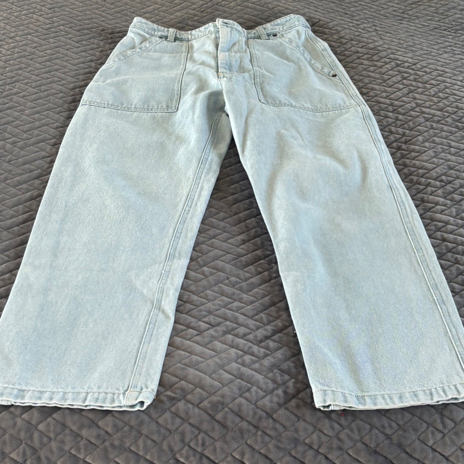 Blue Savvy Denim high waisted Straight Leg Distressed Raw Hem Jeans Size 5/27