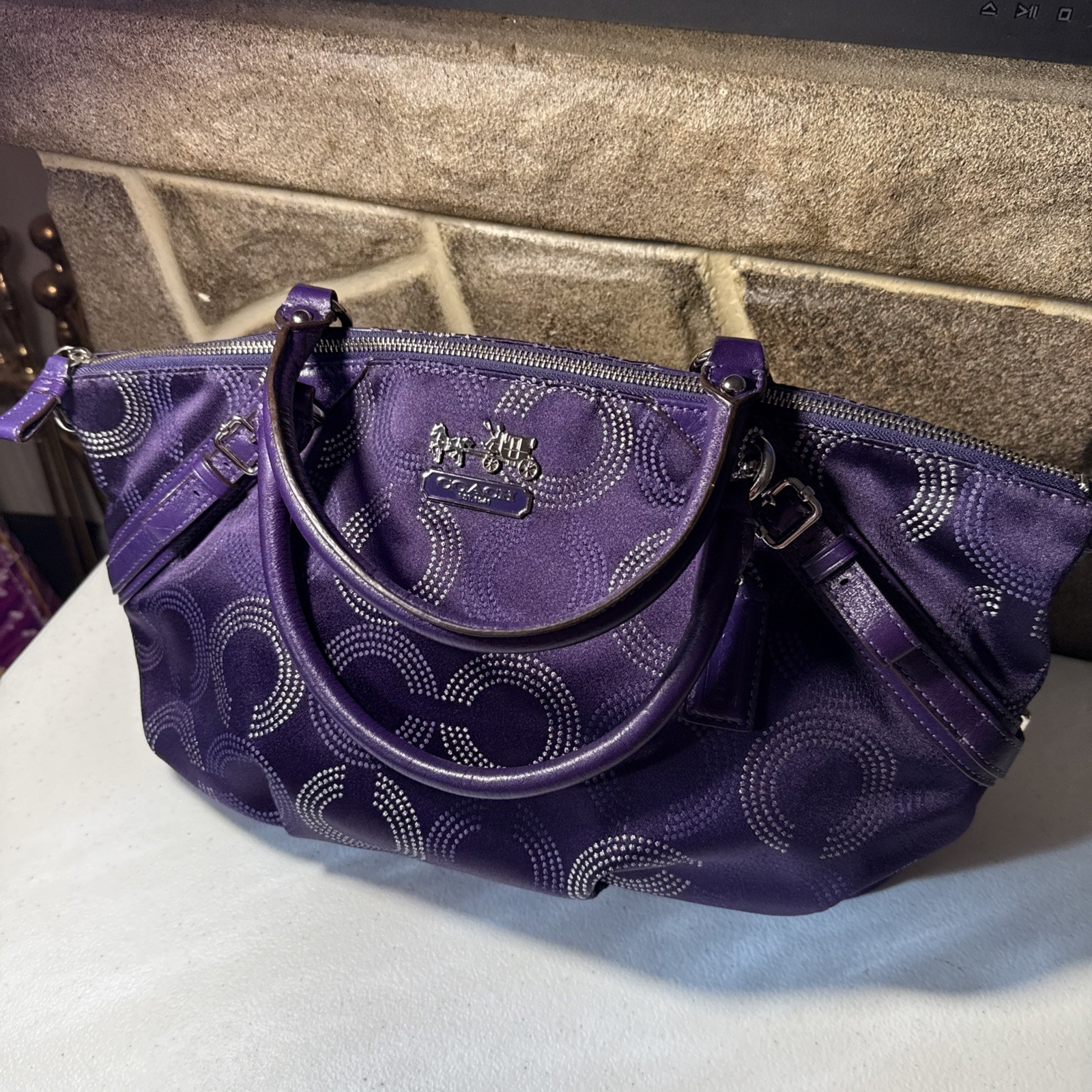 Coach Madison Dotted Op Art Large Sophia Satchel Style