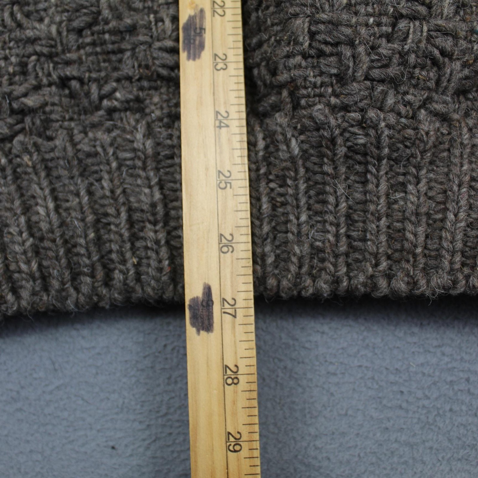 Tejidos Sweater Mens Large Brown Chunky Knit High Neck Heavy Wool Pullover Andes