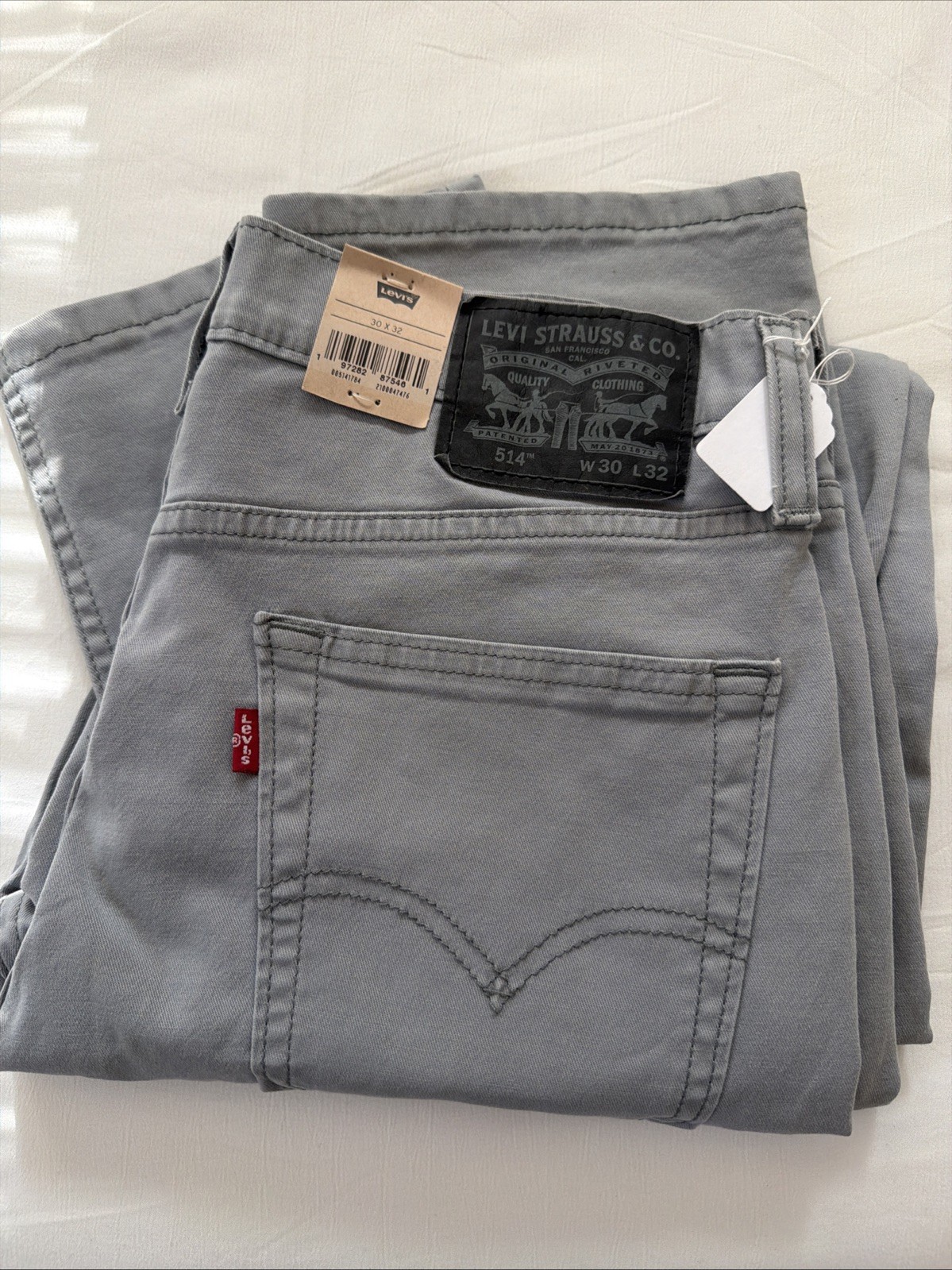 Men’s Levi’s 514 Straight Fit Gray Pants Size 30”x32”