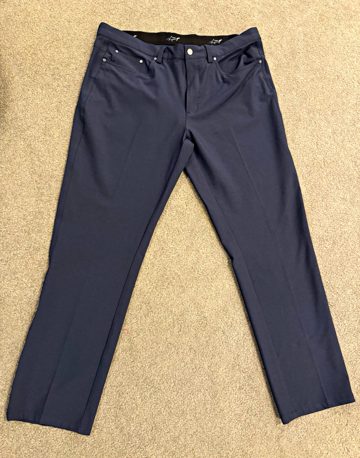 Greg Norman Men’s Black Stretch Flat Front Straight Leg Regular Fit Pants 34W