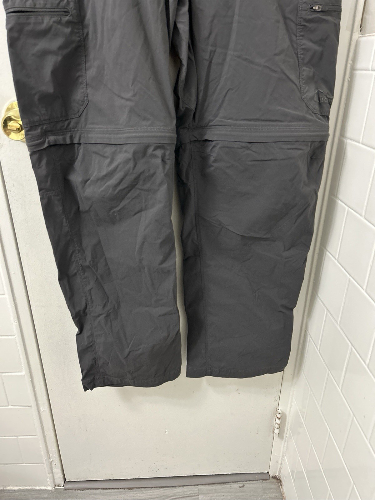 LL Bean Cresta Zip Off Pants Mens 38×32 Gray YKK Water Resistant Hiking 506423