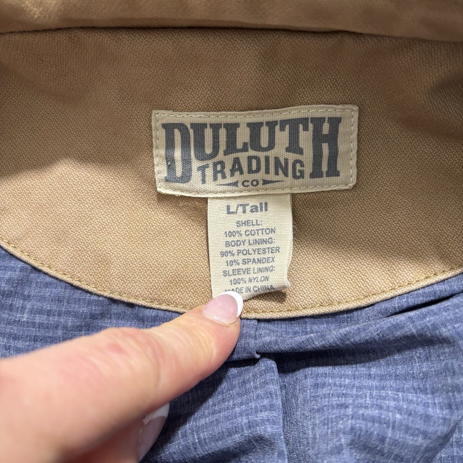 Duluth Trading Gentlemans Casual Jacket Men’s Large Tall Tan Button Midweight