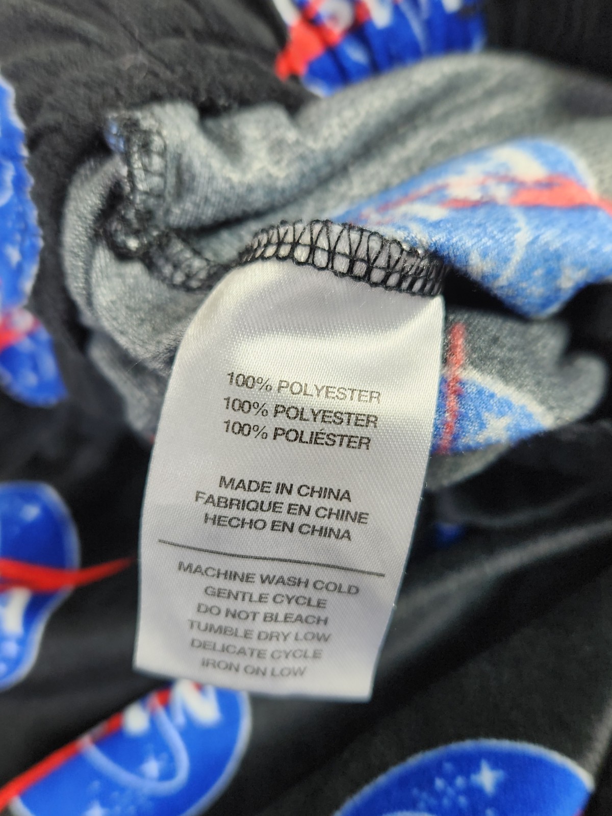 ADTN Pants M Men’s Black NASA Logo Fleece Pajama Lounge Pants