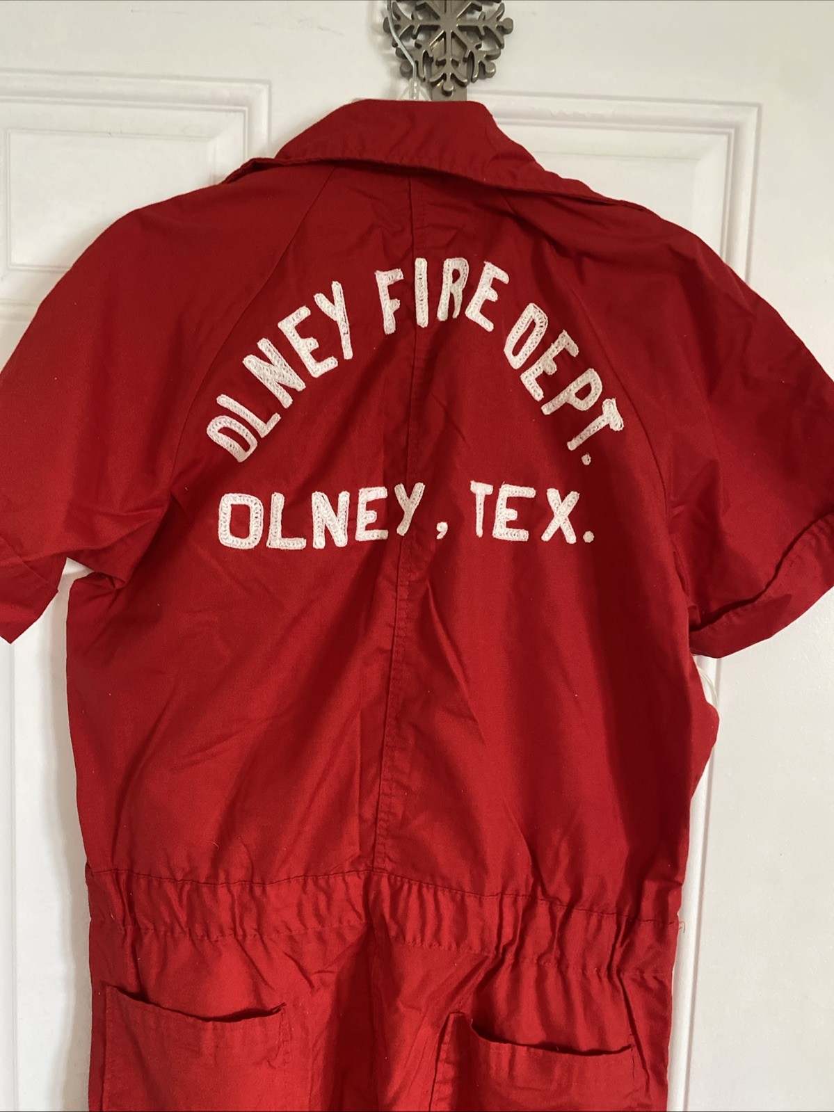 Vintage Red Emb Olney , Tx Fire Dept. Walls Leisure Alls Mens Size Medium