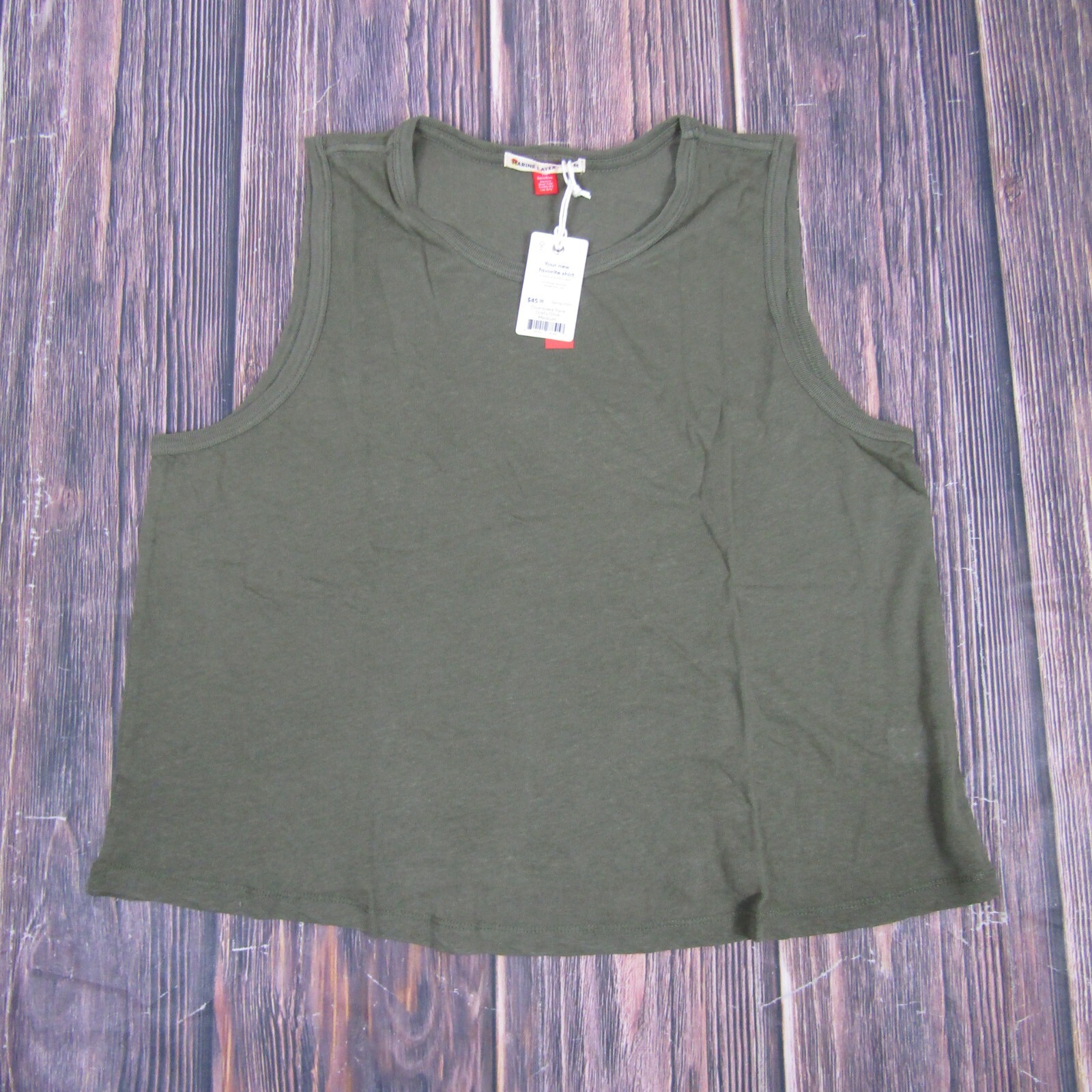 Marine Layer NEW NWT Womens Medium Olive Green Oversized Tank Top