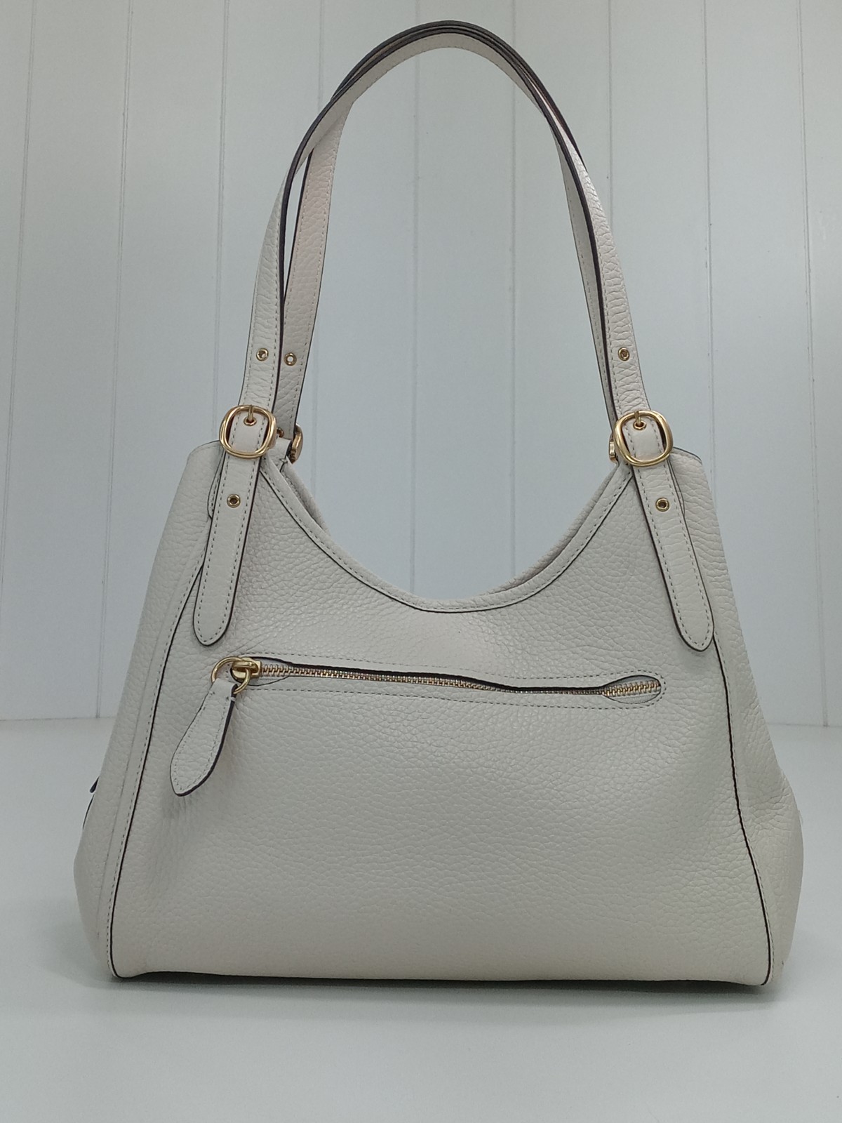Coach Lori Shoulder Bag Purse Ivory Chalk Pebbled Leather Bag No Dust Bag