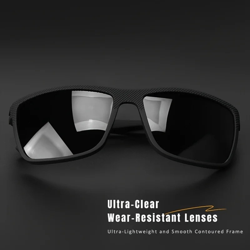 Polarized Square Sunglasses UV400 Spring Hinge Driving Fishing Outdoor Eyewear N
