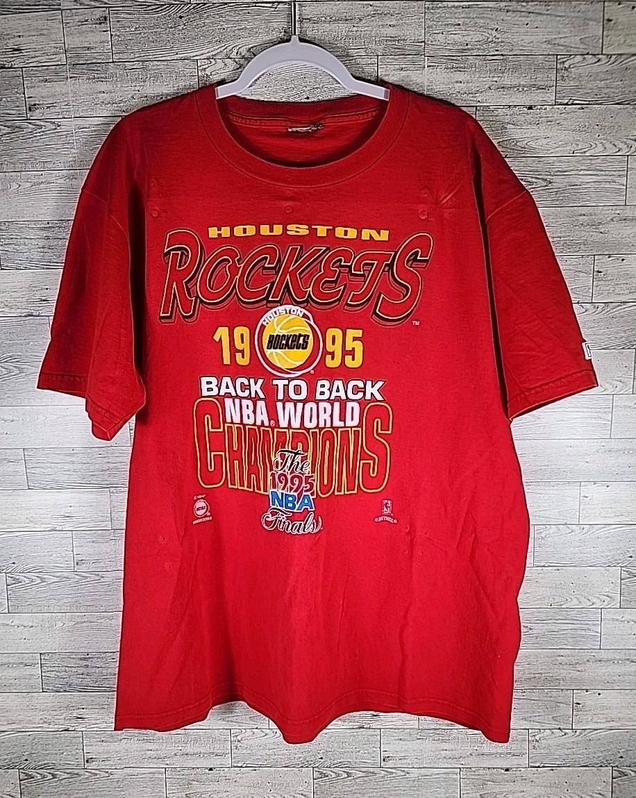 Vintage Houston Rockets “Back To Back Champions” Shirt 90s NBA Tee Lee Sports XL