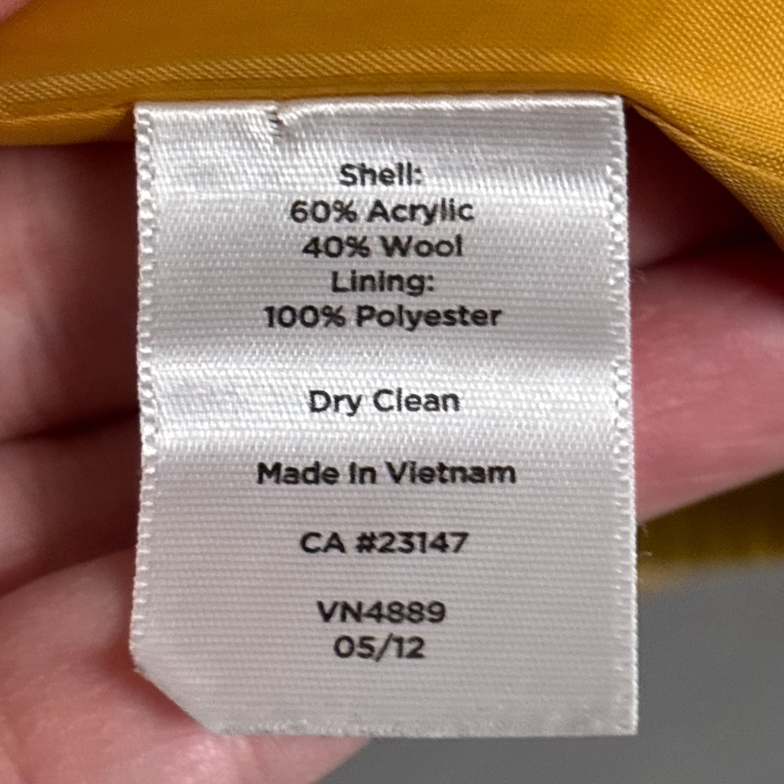 Talbots Blazer Jacket 10 Petite Mustard Yellow Wool Blend Raglan Heavy Career