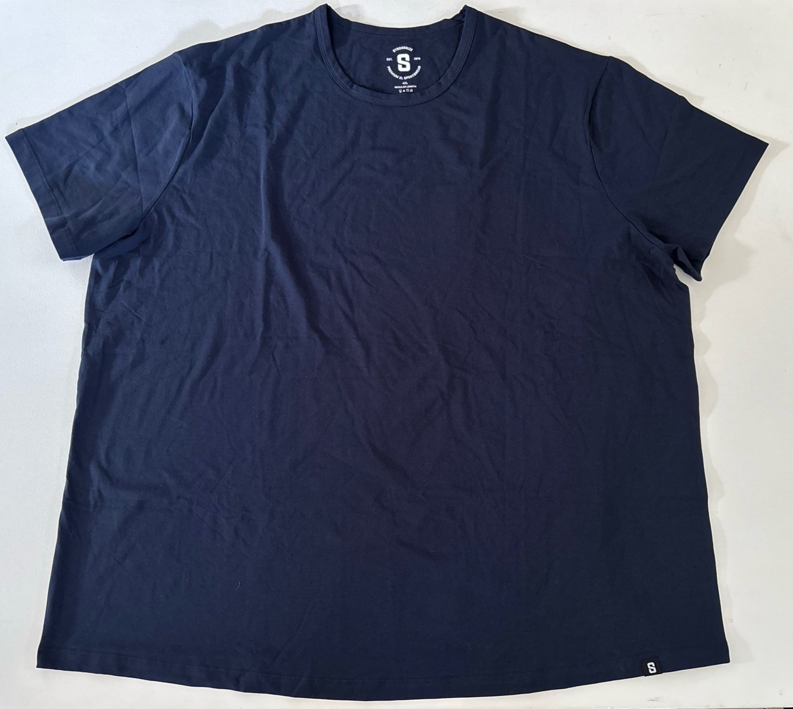 STRONGSIZE Men’s Big Tall 6XL Crew Neck T-Shirts Longer Length Navy – NWOT