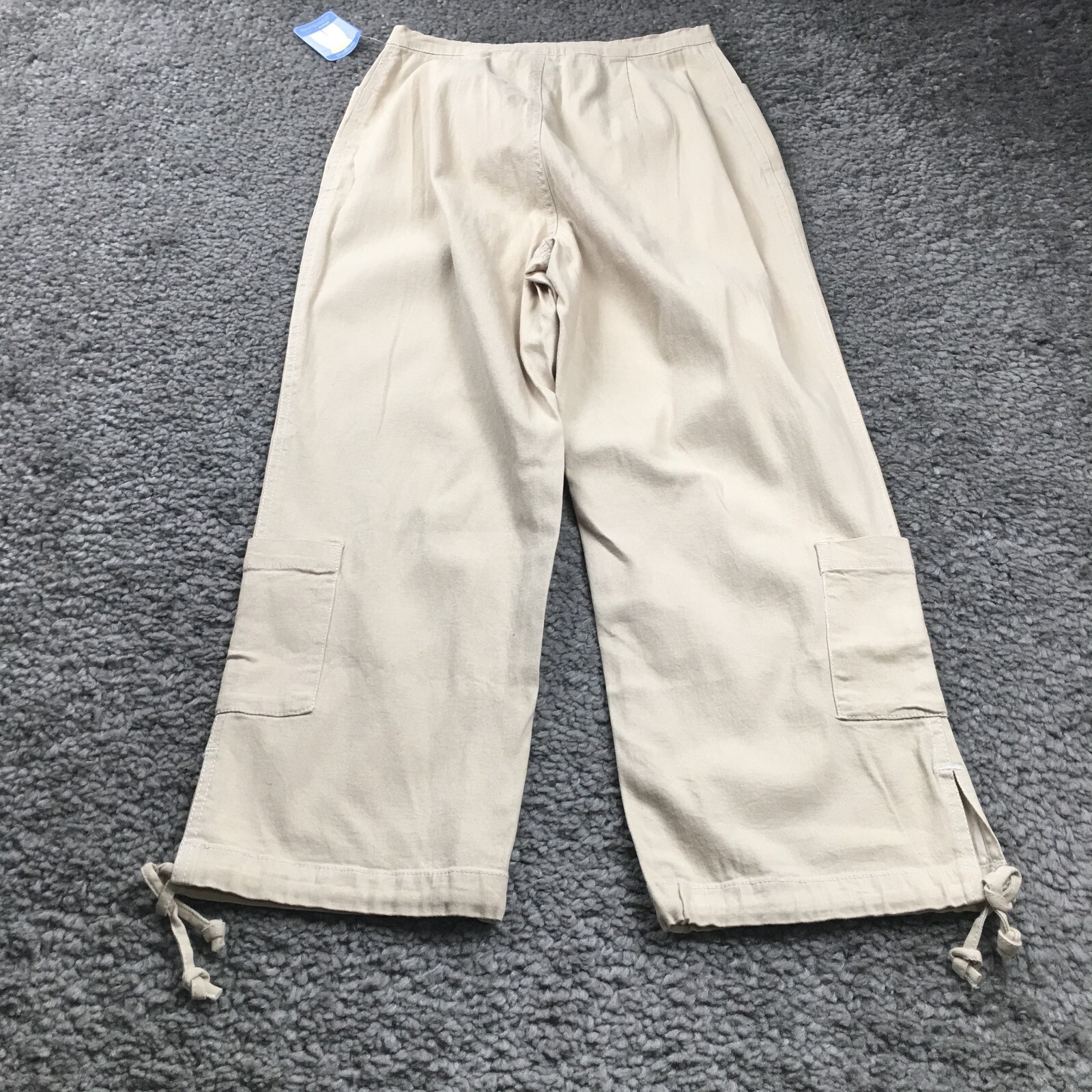 Denim & Co Womens Cargo Pants Sz 8 Above the Waist Crop Straight Stretch NWT