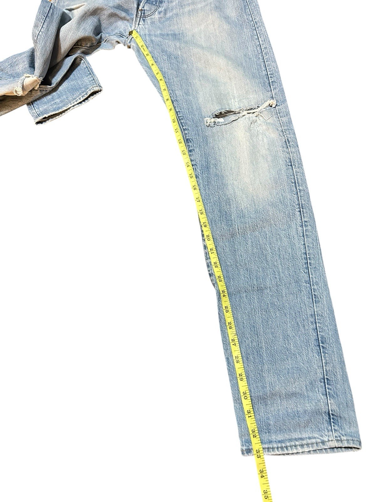 G Star Raw 3301 Slim Jeans Men’s 33×33 Blue Distressed GUC