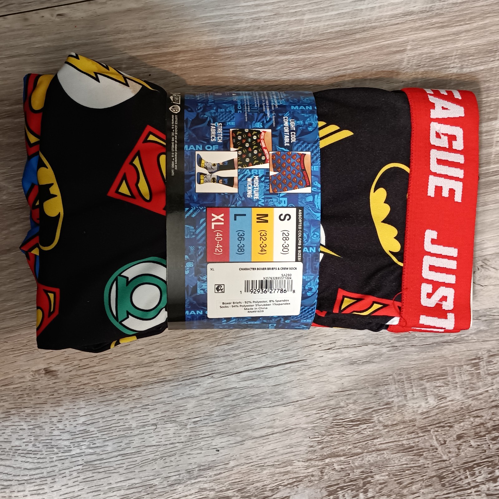 warner bros scooby doo& Justice League boxer briefs with Athletic Crew socks