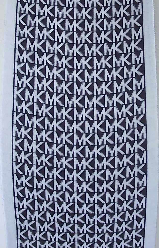 Michael Kors Black & White MK Logo Monogram Scarf 100% Acrylic MSRP $58