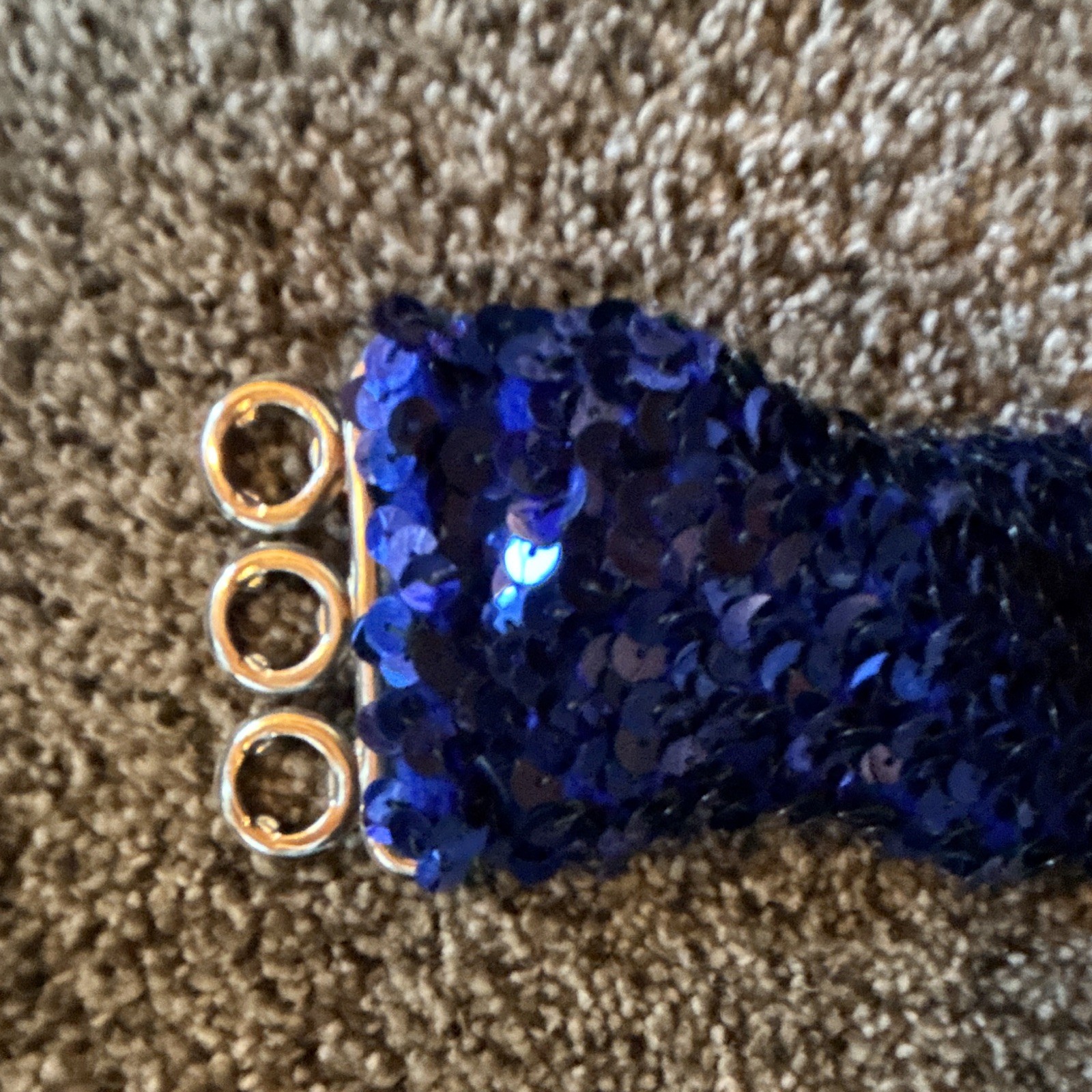 Blue Sequin Fabric Elastic Belt