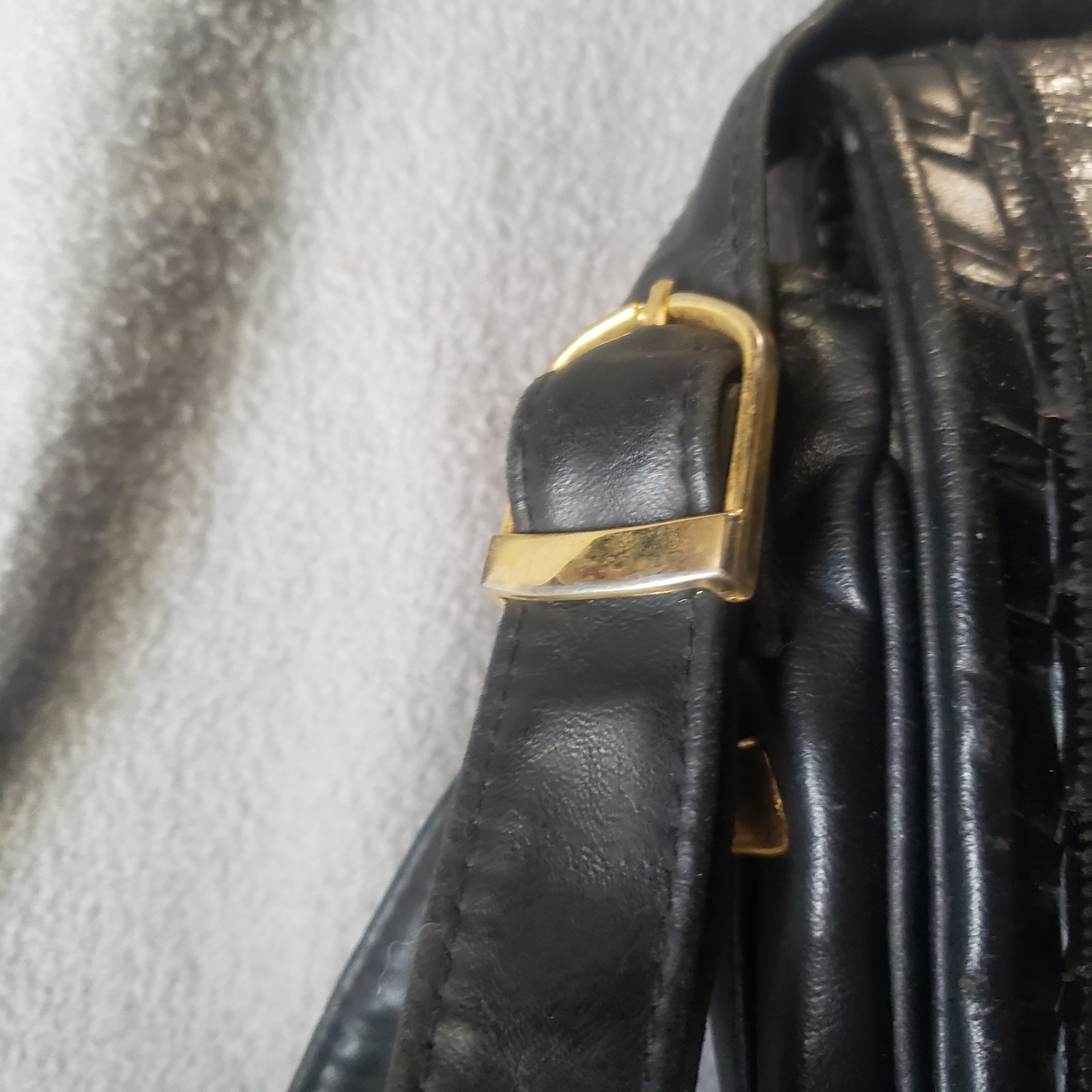 Vintage Black Eel Skin Leather Purse Zippered 10x7x3