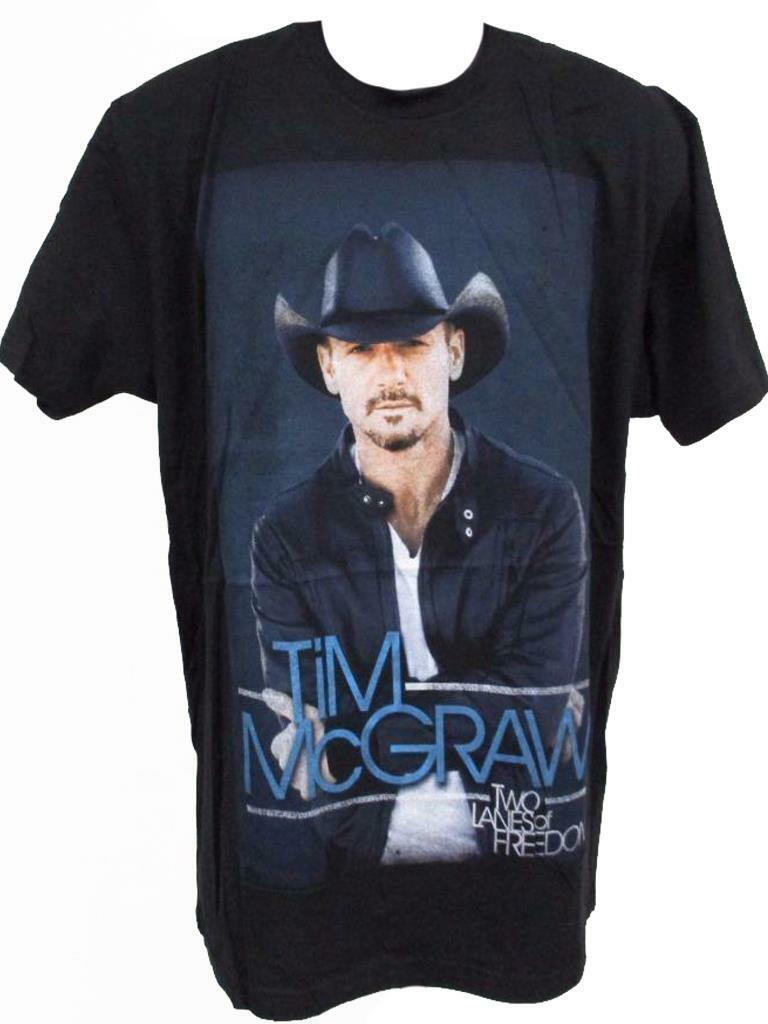 Tim McGraw Mens Sizes S-M-L-XL-2XL 2013 Two Lanes of Freedom Tour Concert Shirt