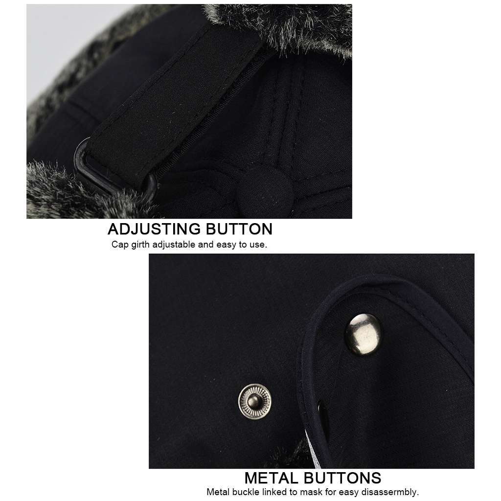 Men Winter Ear Flap Trapper Hat Face Mask Fur Aviator Thermal Warm Snow Ski Cap