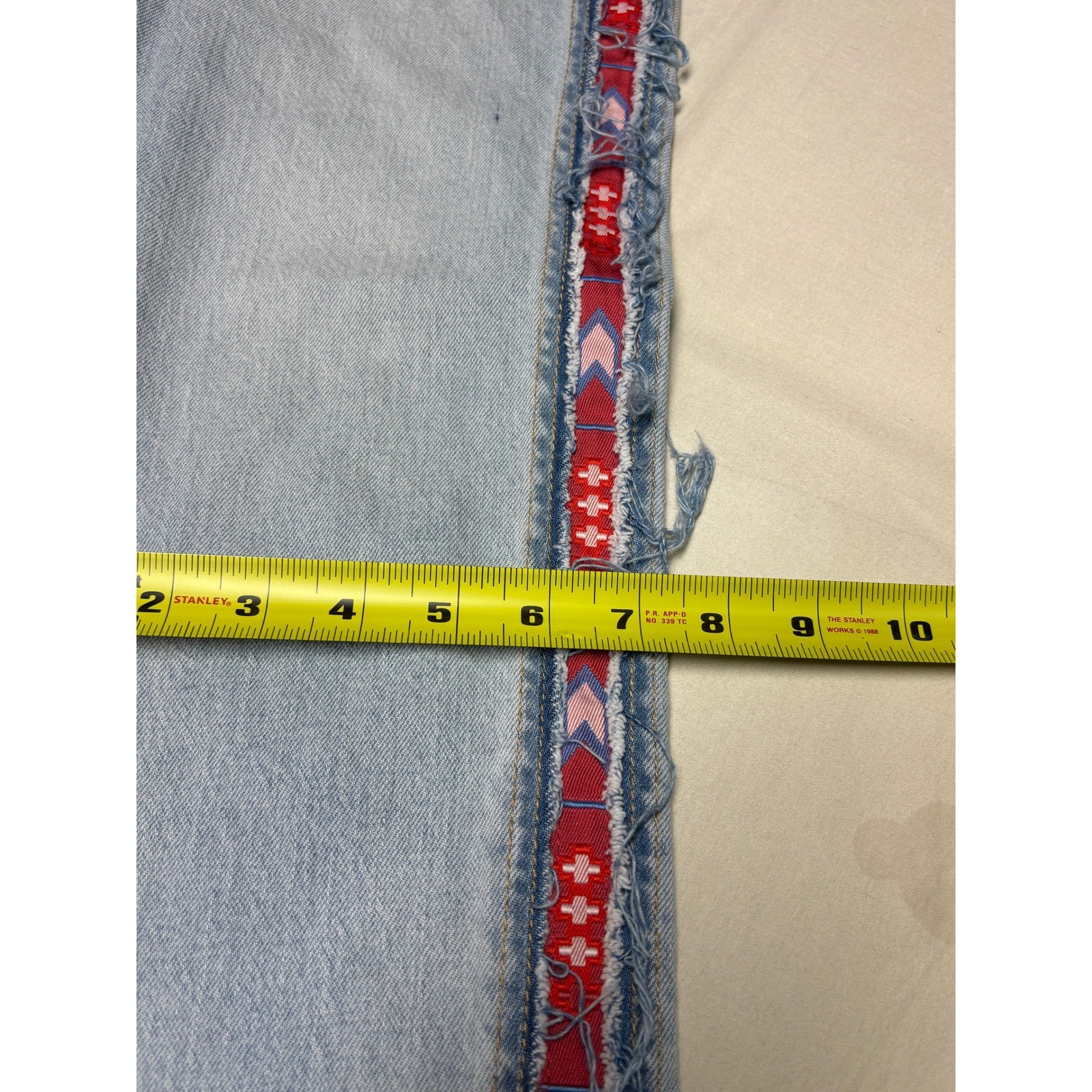 Pilcro The Vintage Straight Jeans Light Wash Southwestern Side Stripe Womens 25