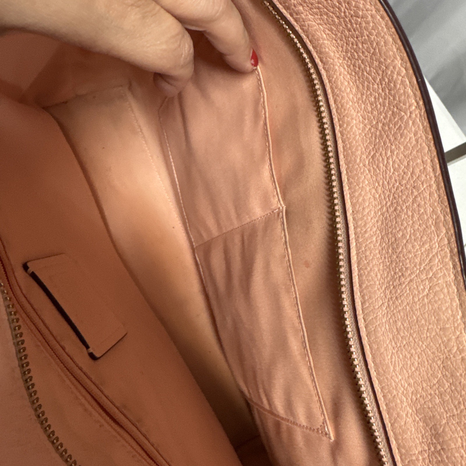 Coach Ava Chain Tote . 100% Genuine Coach Handbag Used Peach Pink
