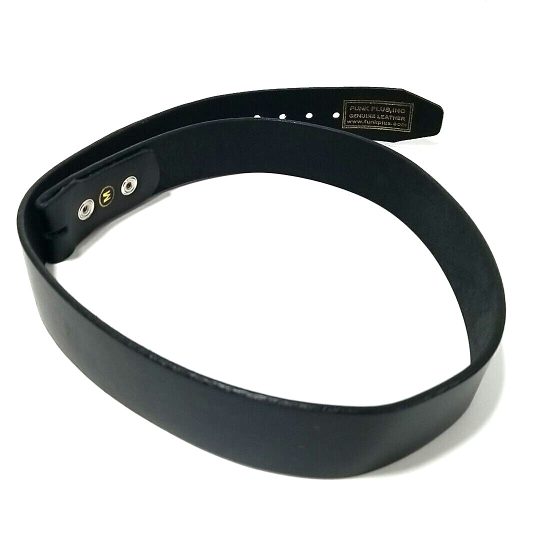 Funk Plus Genuine Cowhide Leather Belt Mens M 36″ Black No Buckle USA Made 1.5″