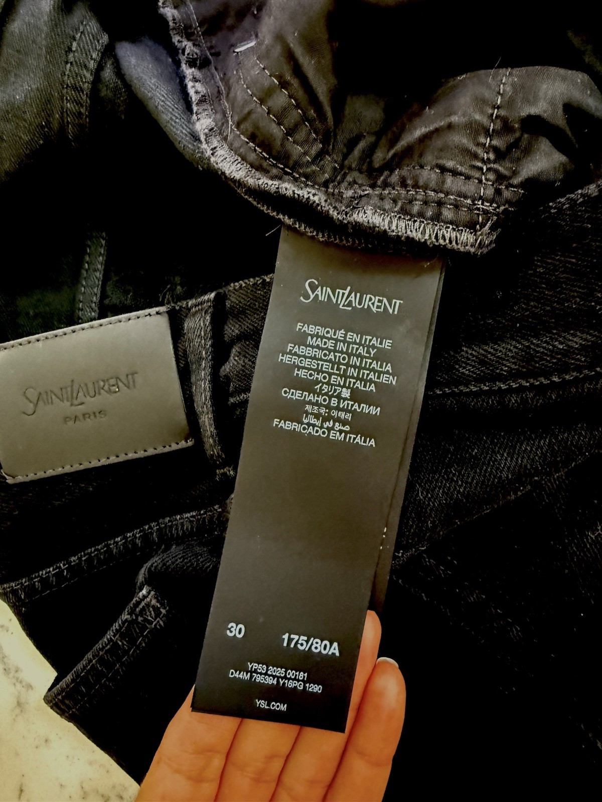 YSL BLACK JEANS 30 Straight Leg Denim Jeans