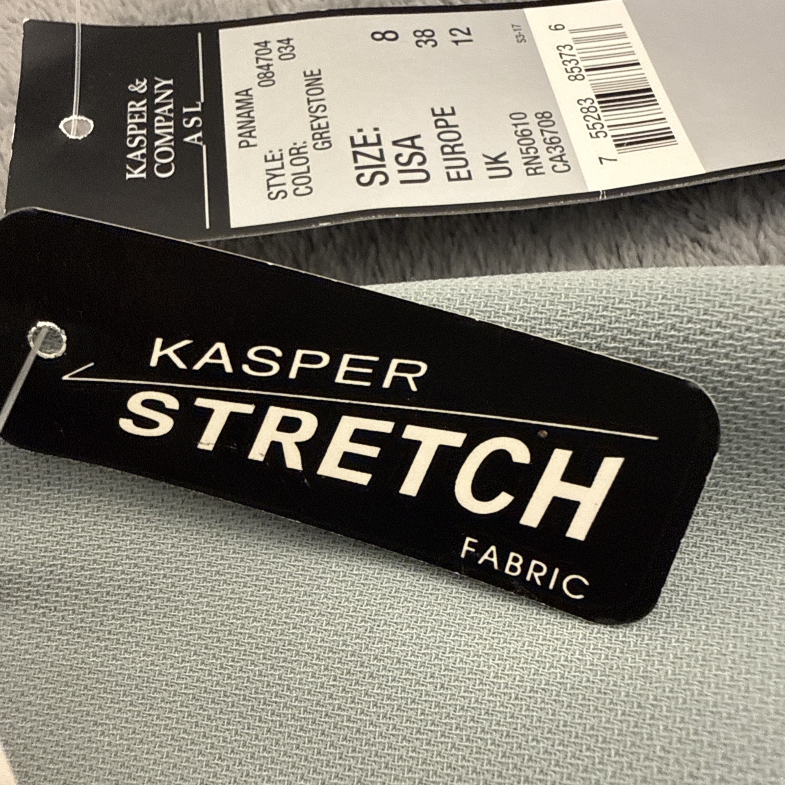 New Kasper Company ASL Knee Length Pencil Skirt Size 8 Greystone Gray Stretch