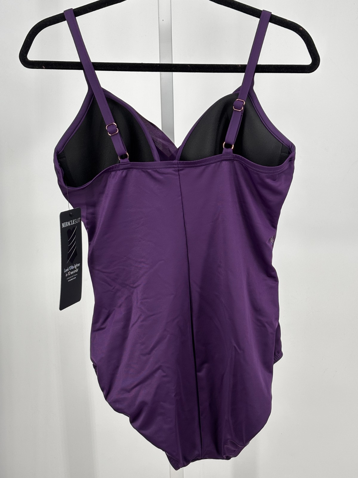 MiracleSuit Mystique One Piece Swimsuit Womens 14 Purple Body Shaping Beach NWT