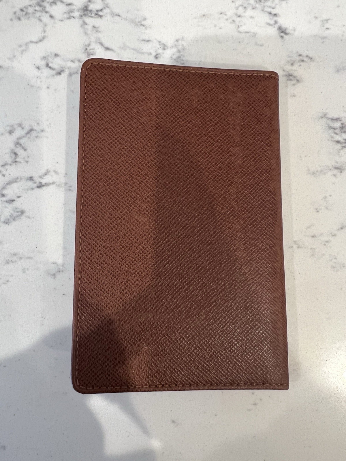 Louis Vuitton Brown Textured Leather Women’s ID/Document Holder Wallet insert