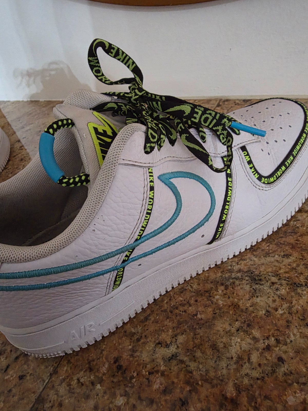 Nike Air Force 1 Premium Worldwide Blue Fury CK7213-100 USED BUT AMAZING SIZE 10