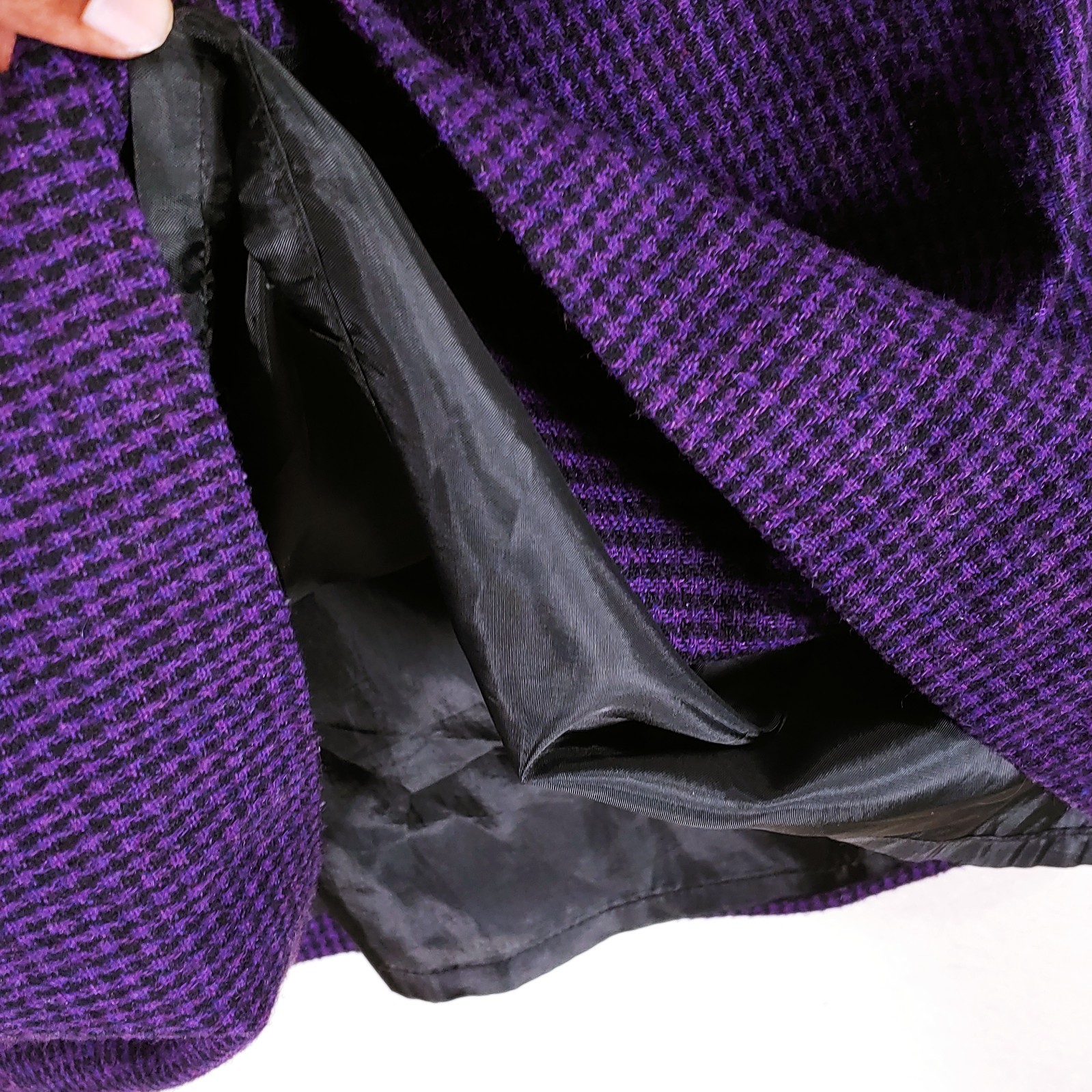 Norton Mcnaughton Tweed Skirt Womens S 10UK Plaid Purple Wool Poly Pleated Lined