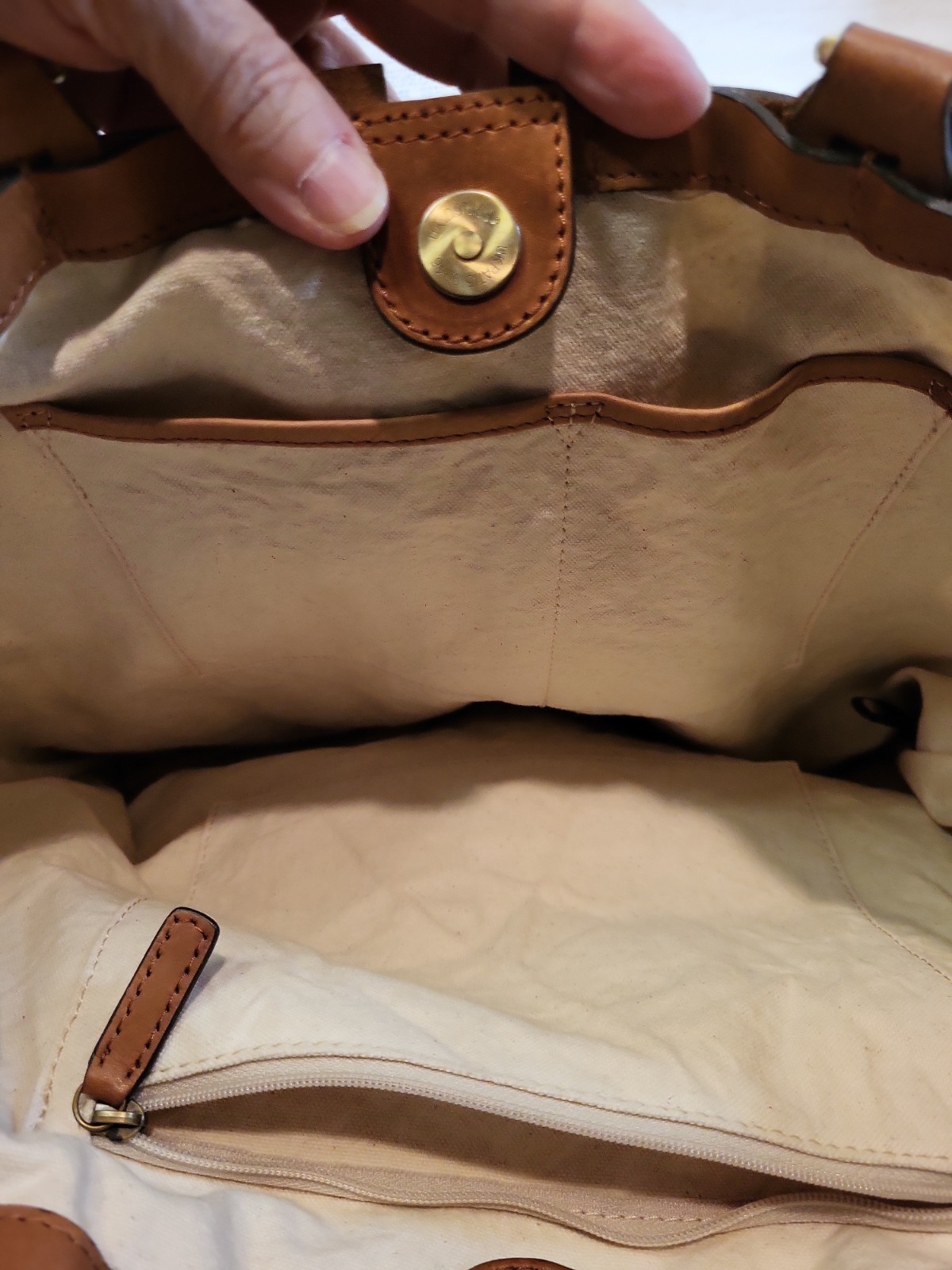 Vintage Genuine Woven Leather Lattice Like Pattern With Canvas Interior Shoulder