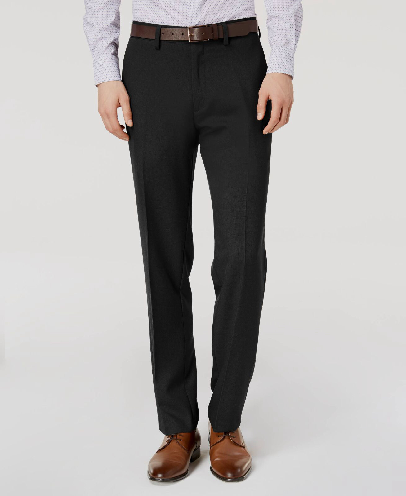 $95 Kenneth Cole Men’s Black Modern-Fit Stretch Trousers Dress Pants 40W x 32L