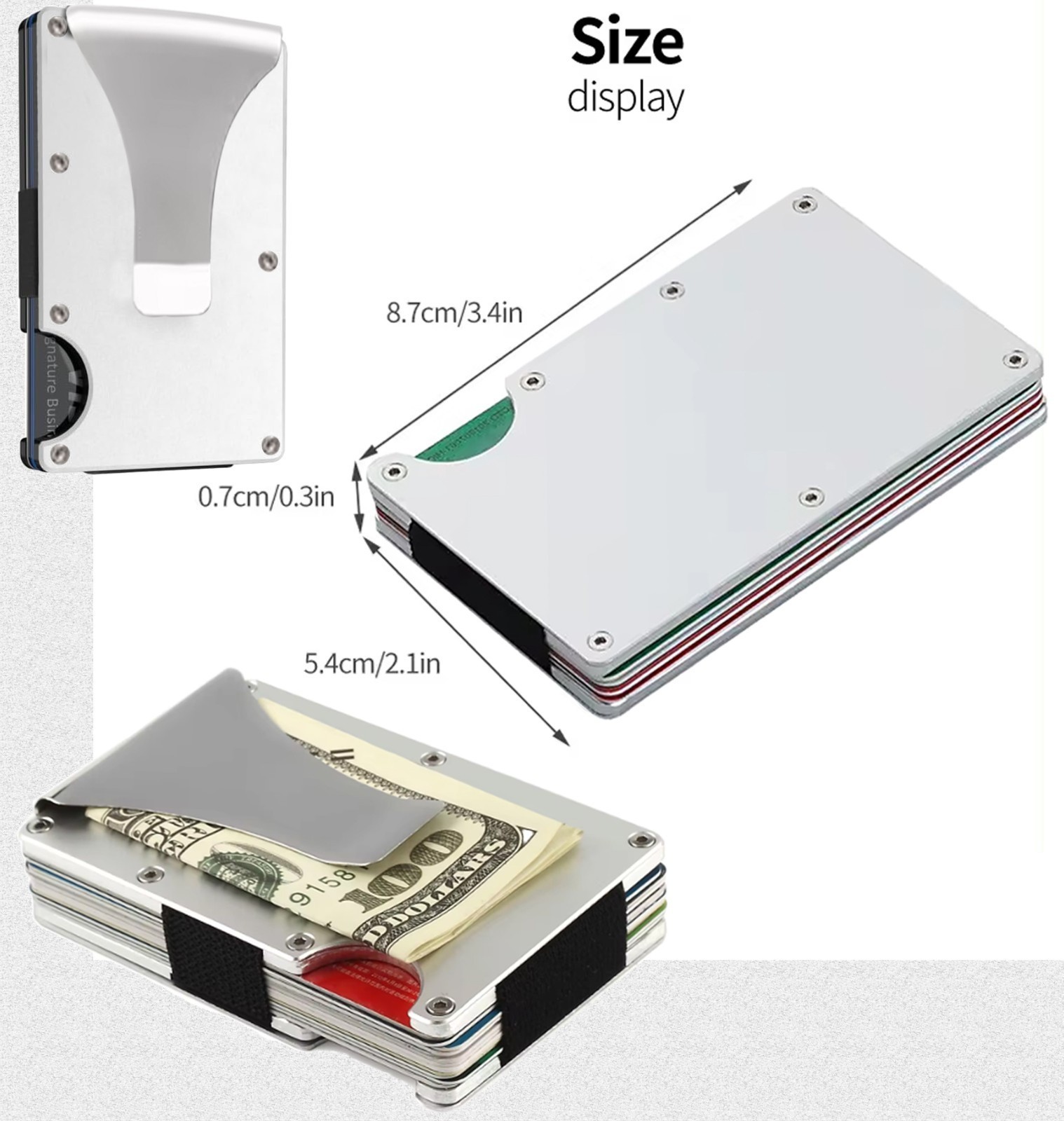 Leatherboss Slim Mens Card Holder Metal RFID Blocking Minimalist Pop Up Wallet